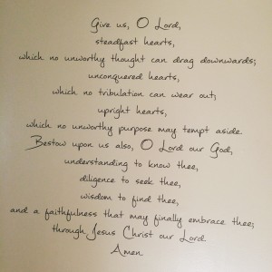 The prayer for our wall in Lethbridge (which we also pluralized)